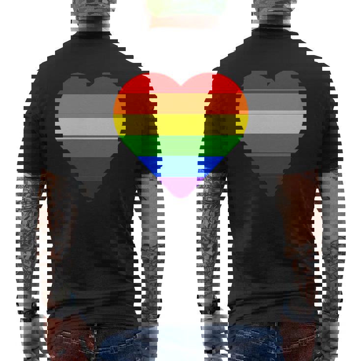 Lgbt レインボー・ハート・フラッグ ゲイ・バイ・ラブ・プライド月間 Lgbtq メンズTシャツ バックプリント