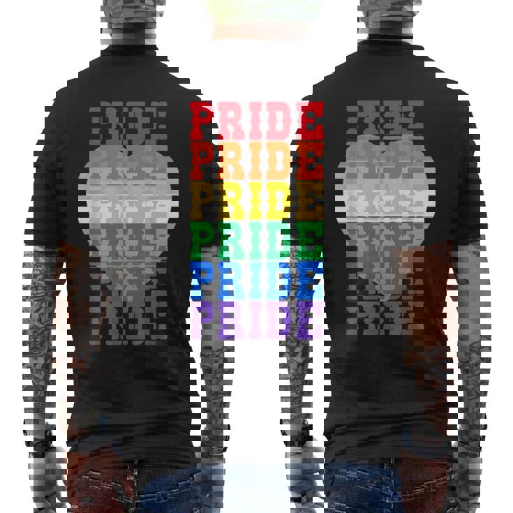 Lgbtq レインボーカラーのプライド メンズTシャツ バックプリント