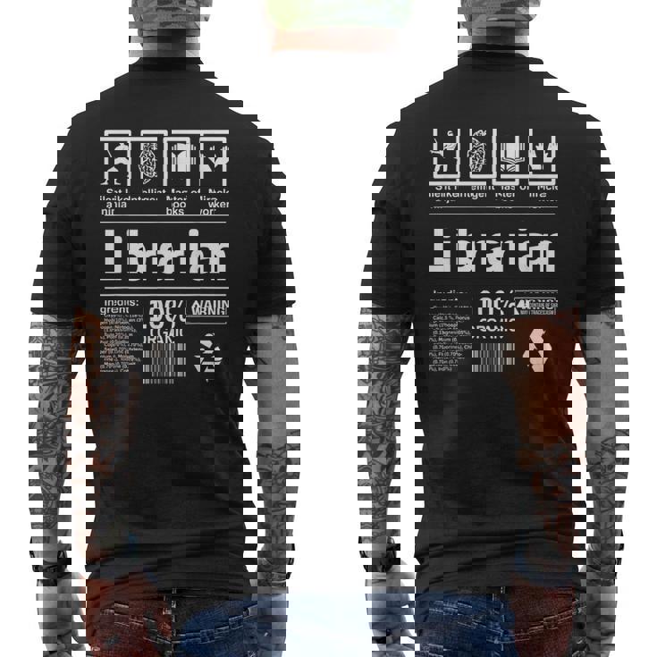 Librarian 面白い図書館ギフト メンズTシャツ バックプリント