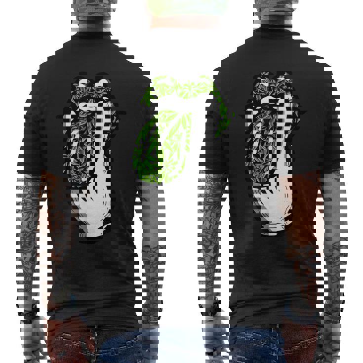 Lickmoke ウィードリーフパターン マリファナ420 大麻ポットギフト メンズTシャツ バックプリント