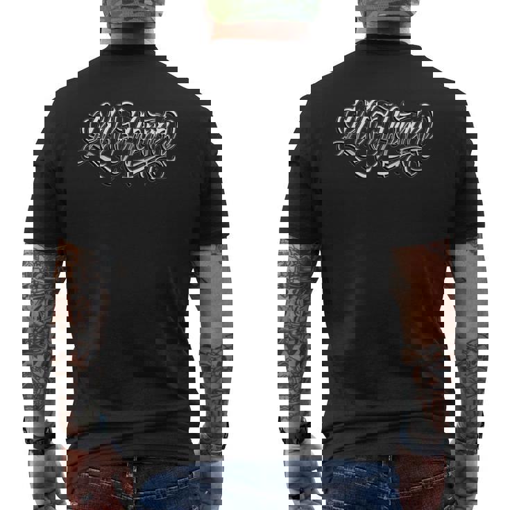 Lil Homie ヒップホップチカノタトゥーアートチョロ西海岸 メンズTシャツ バックプリント