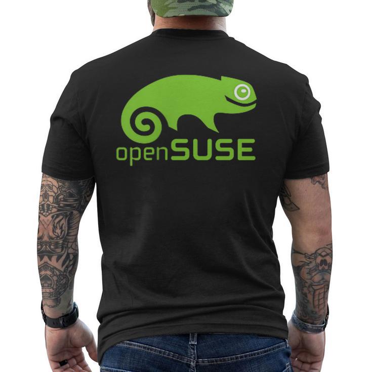 Linux Opensuse ラバーtシャツ タグライン&ロゴ オープンソースos メンズTシャツ バックプリント