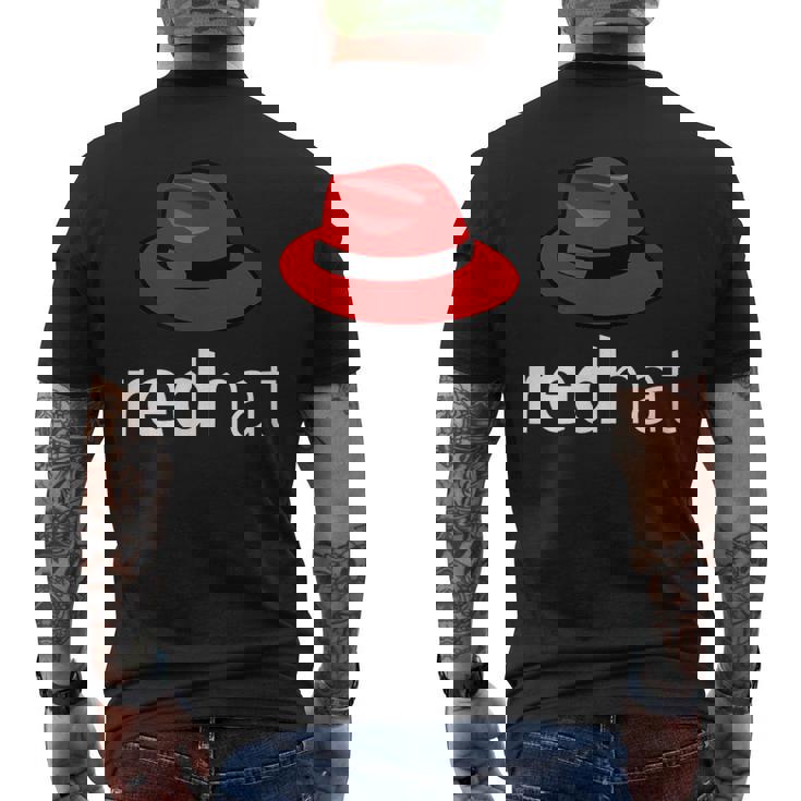 Linuxレッドハット愛好家tシャツペンギンタックスオープンソースos メンズTシャツ バックプリント