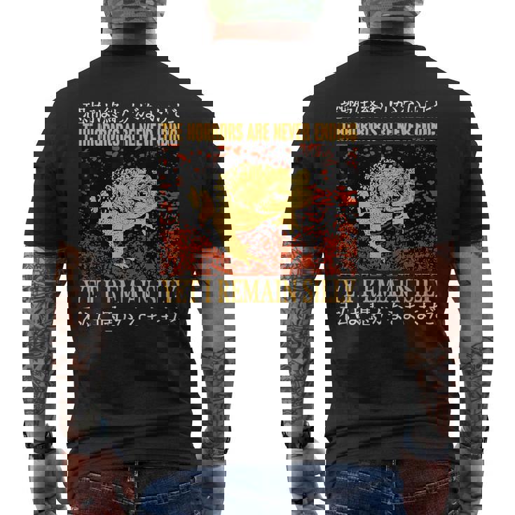 Los Horrores Nunca Terminan Ranaintage Japonesa Camiseta Hombre Estampado Espalda