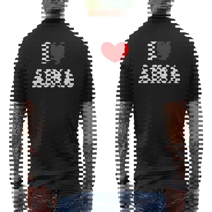 I Love Aina Amo Aina Camiseta Hombre Estampado Espalda
