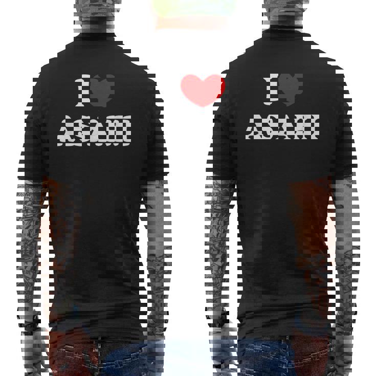 I Love Asahi 私は愛する Asahi メンズTシャツ バックプリント