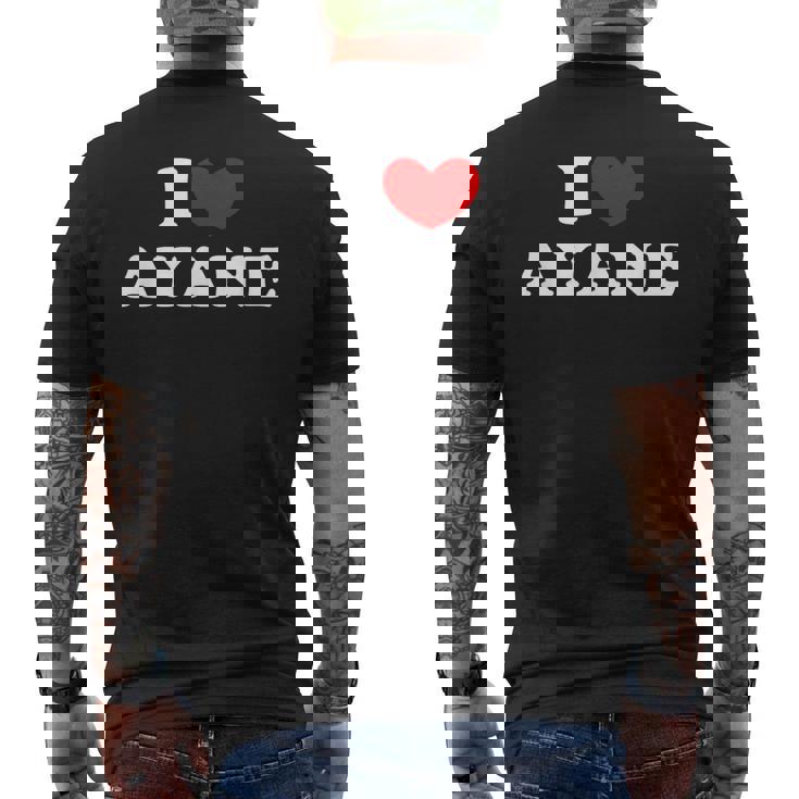 I Love Ayane 私は愛する Ayane メンズTシャツ バックプリント