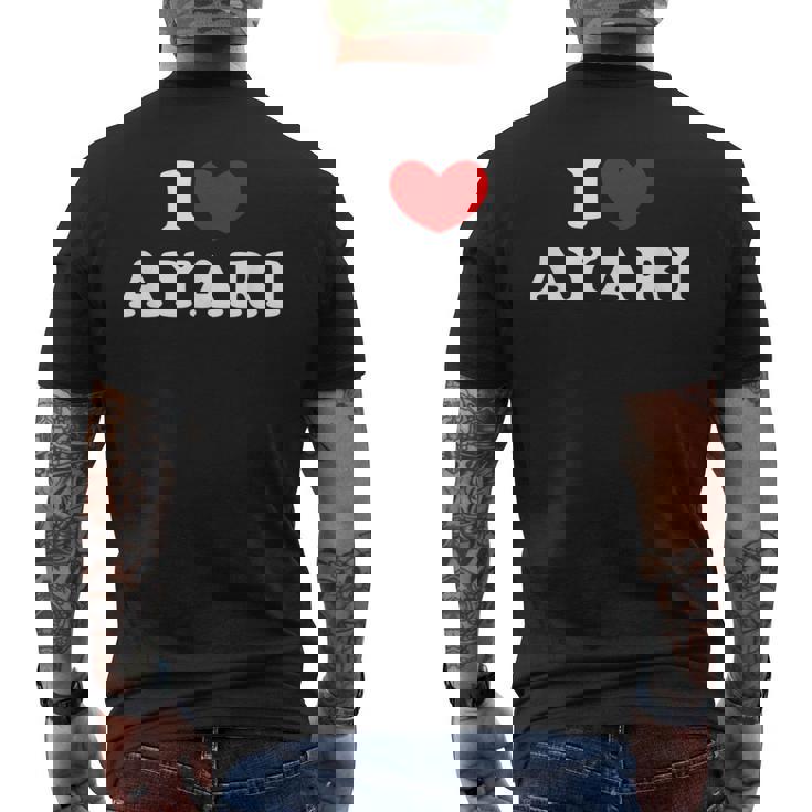 I Love Ayari 私は愛する Ayari メンズTシャツ バックプリント