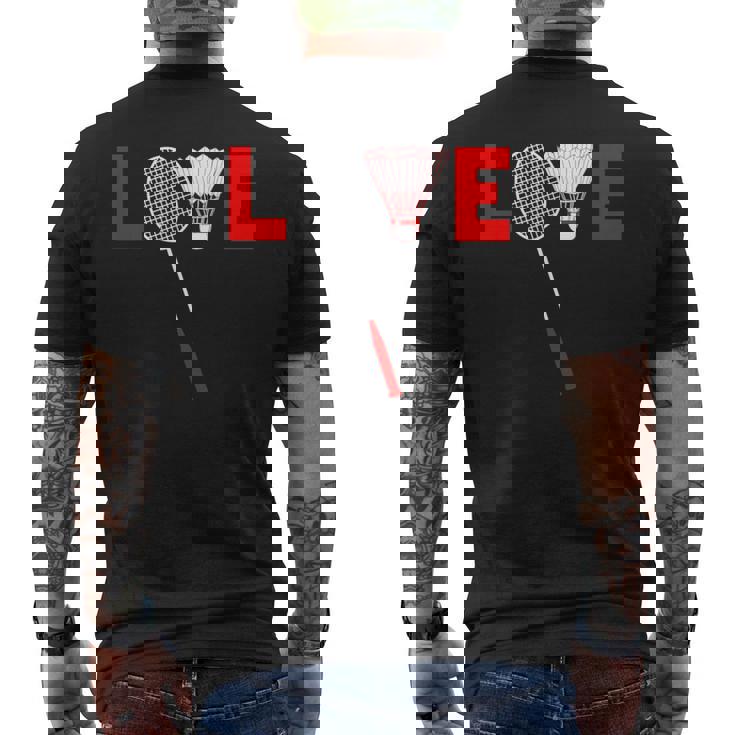 Love Badminton レトロバドミントンラバー メンズTシャツ バックプリント