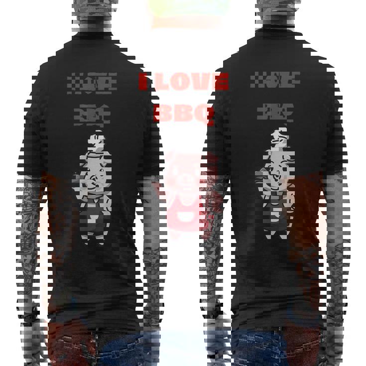 I Love Bbq グリル & スモーカー メンズTシャツ バックプリント