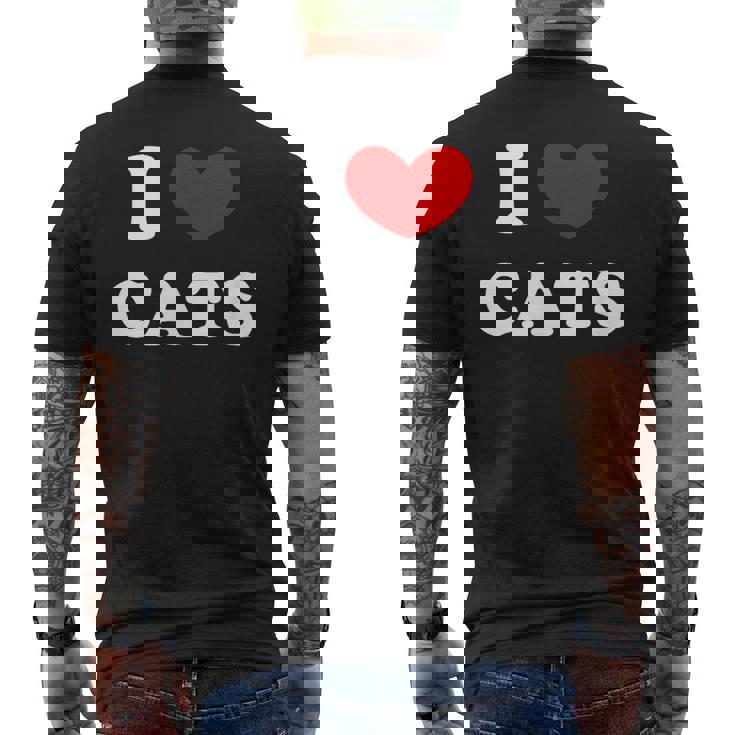 I Love Cats I Heart Cats メンズTシャツ バックプリント