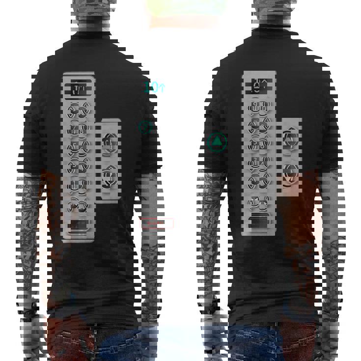 I Love Elevator ギフト かわいいエレベーターボタン メカニッククロージャー メンズTシャツ バックプリント