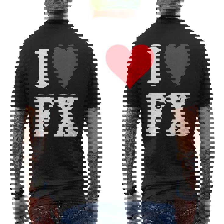 I Love Fx イニシャル I Heart FX 名前 F X メンズTシャツ バックプリント
