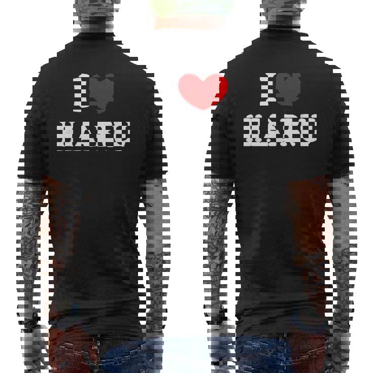 I Love Haru 私は愛する Haru メンズTシャツ バックプリント