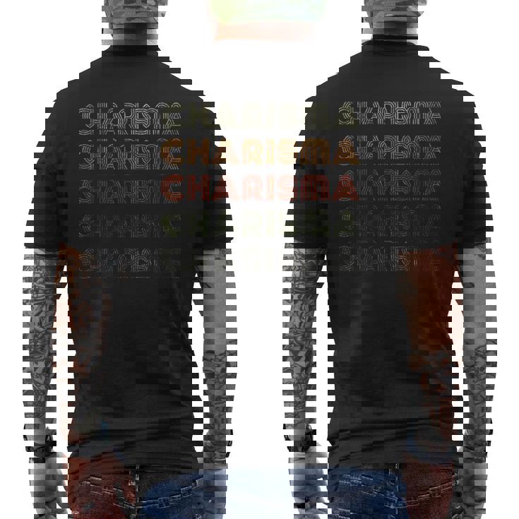 Love Heart Charisma グランジ ビンテージスタイル ブラック カリスマ メンズTシャツ バックプリント