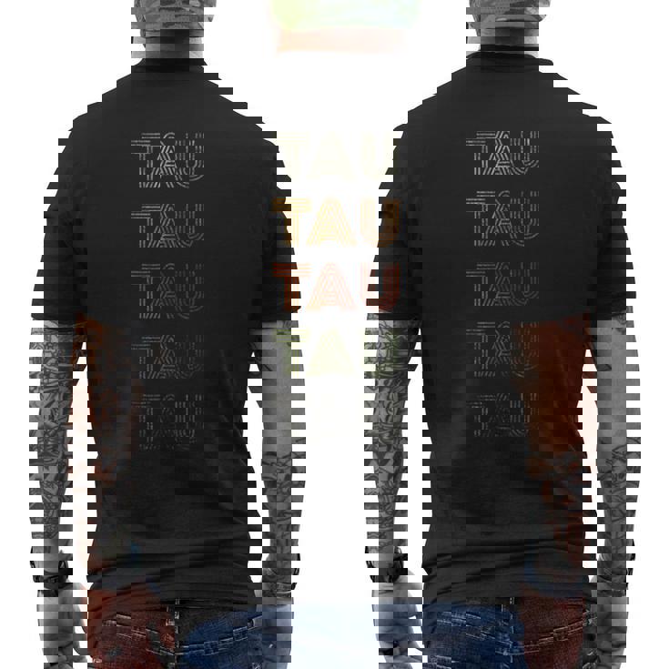 Love Heart Tau グランジ ビンテージスタイル ブラック タウ メンズTシャツ バックプリント