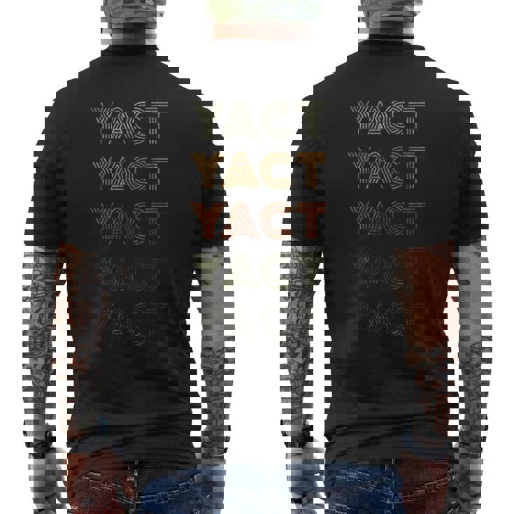 Love Heart Yact グランジ ビンテージスタイル ブラック ヤクト メンズTシャツ バックプリント