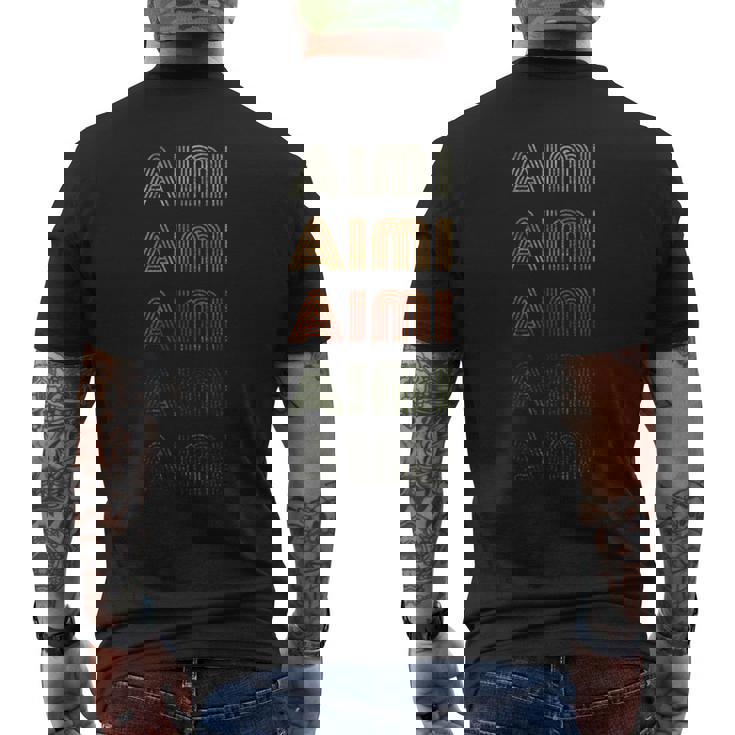 Love Heart あいみ グランジ ビンテージスタイル ブラック あいみ メンズTシャツ バックプリント