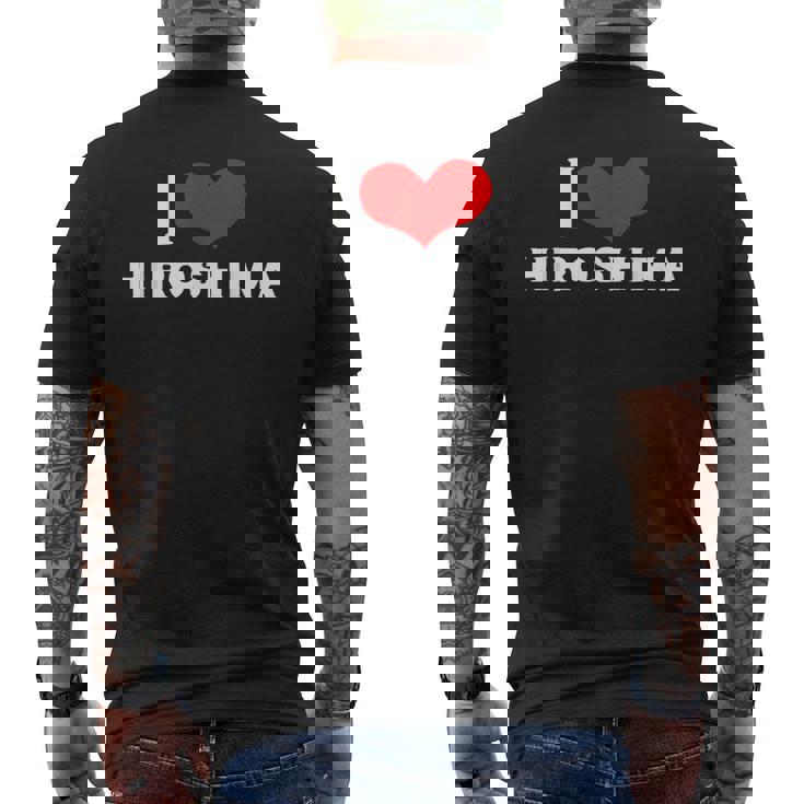 I Love Hiroshima 愛 ハート 広島 広島県 日本 お土産 かわいい おしゃれ メンズTシャツ バックプリント