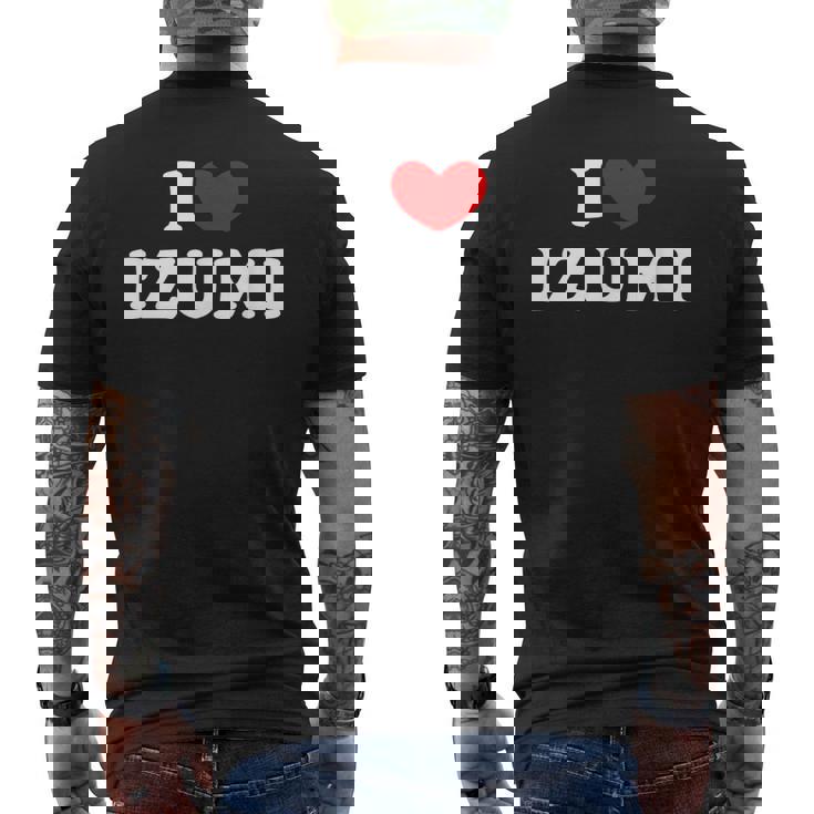 I Love Izumi 私は愛する Izumi メンズTシャツ バックプリント