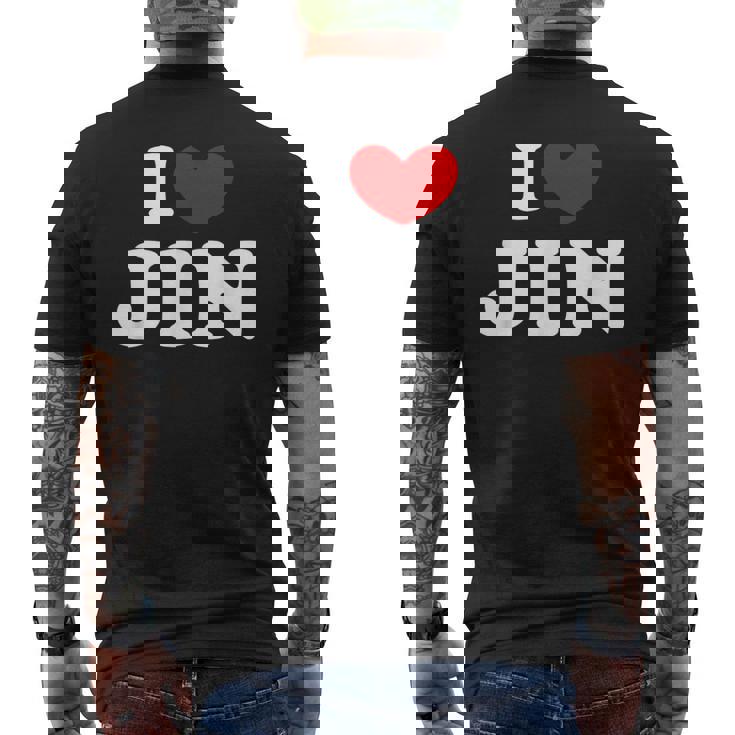 I Love Jin 私は愛する Jin メンズTシャツ バックプリント