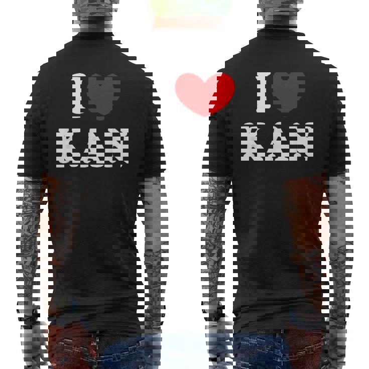 I Love Kan 私は愛する Kan メンズTシャツ バックプリント
