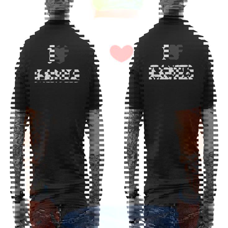 I Love Kaniya 私は愛する Kaniya メンズTシャツ バックプリント