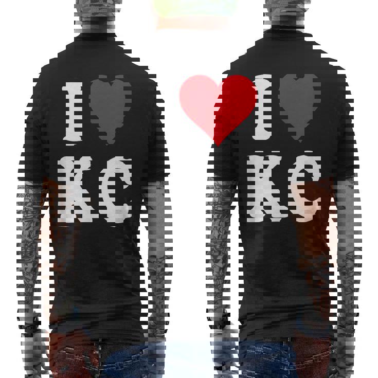 I Love Kc Initials I Heart KC First Last Name K C メンズTシャツ バックプリント