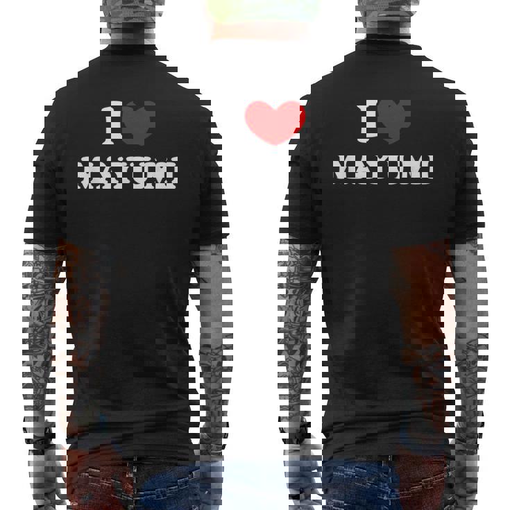 I Love Mayumi 私は愛する Mayumi メンズTシャツ バックプリント