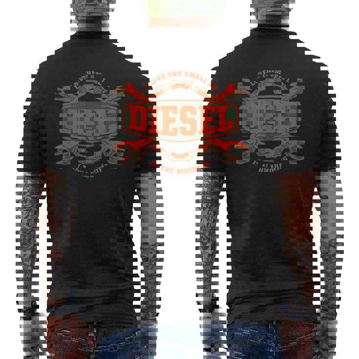 I Love Themell Of Diesel 車 メカニックオートサービスマン メンズTシャツ バックプリント