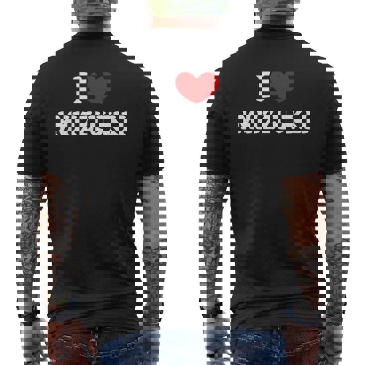 I Love Mizuki 私は愛する Mizuki メンズTシャツ バックプリント