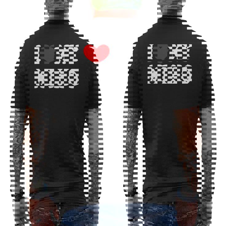 I Love My Miho みほが大好き メンズTシャツ バックプリント