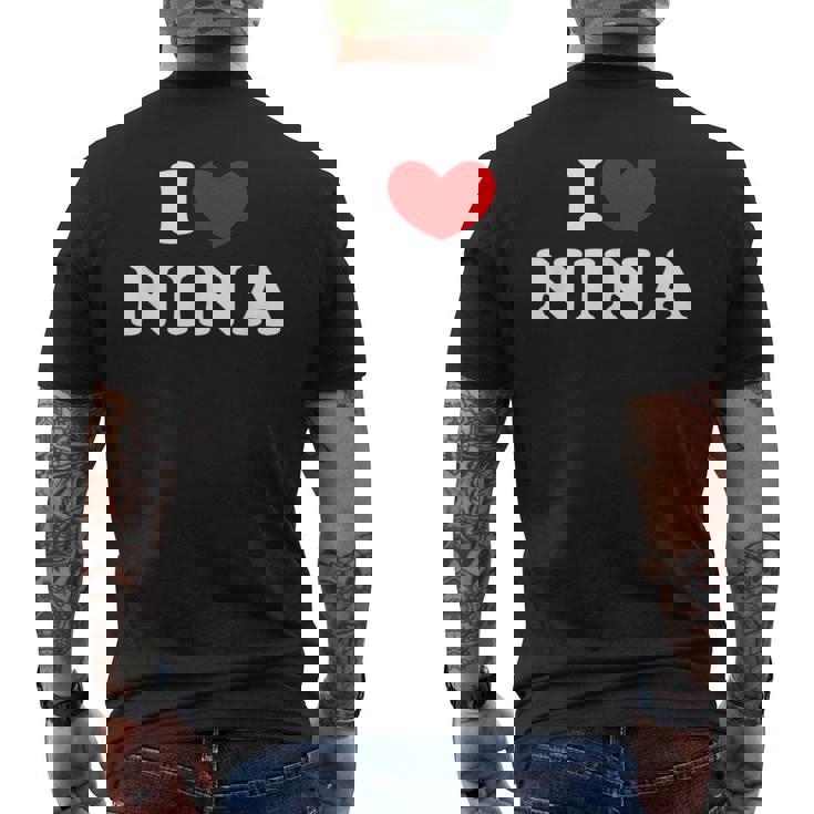 I Love Nina 私は愛する Nina メンズTシャツ バックプリント