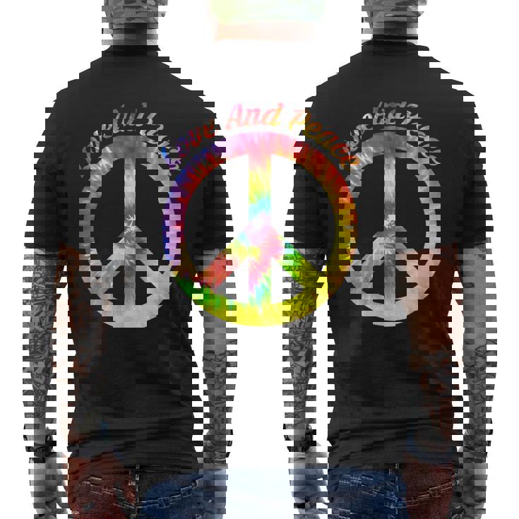 Love Peace 60年代70年代ヒッピーコスチューム Love Peace メンズTシャツ バックプリント