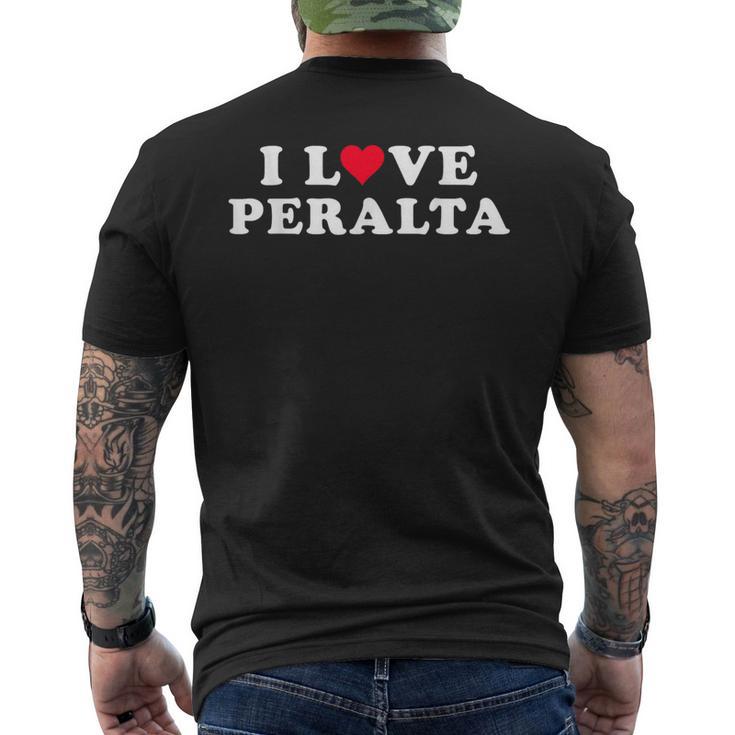 I Love Peralta Matching Novia & Novio Nombre Peralta Camiseta Hombre Estampado Espalda
