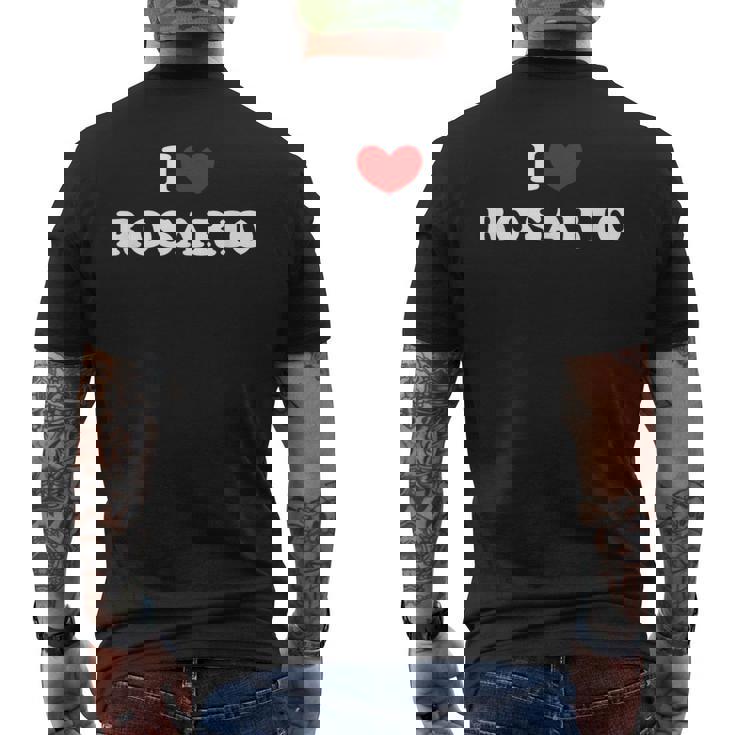 I Love Rosario 私は愛する Rosario メンズTシャツ バックプリント