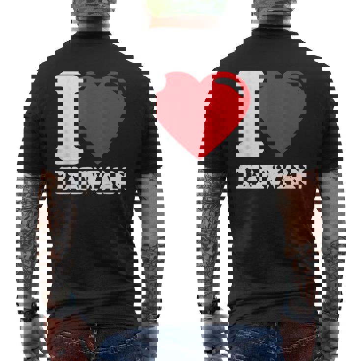 I Love Taiwan 台北国旗 ハートトラベル 台湾製品 メンズTシャツ バックプリント