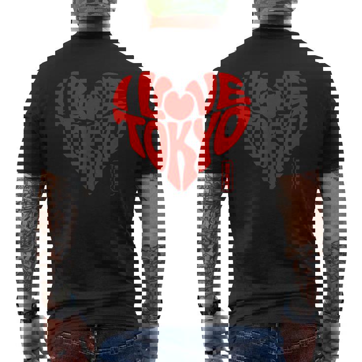 I Love Tokyo 日本の漢字文字 東京 日本 お土産 メンズTシャツ バックプリント