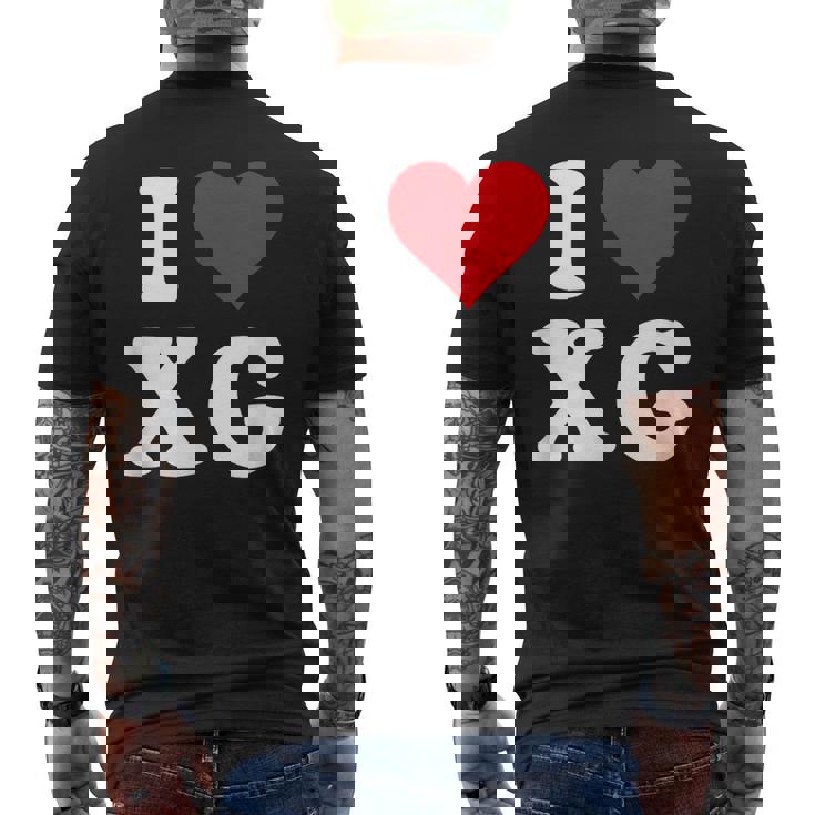 I Love Xg Initials I Heart XG First Last Name X G メンズTシャツ バックプリント