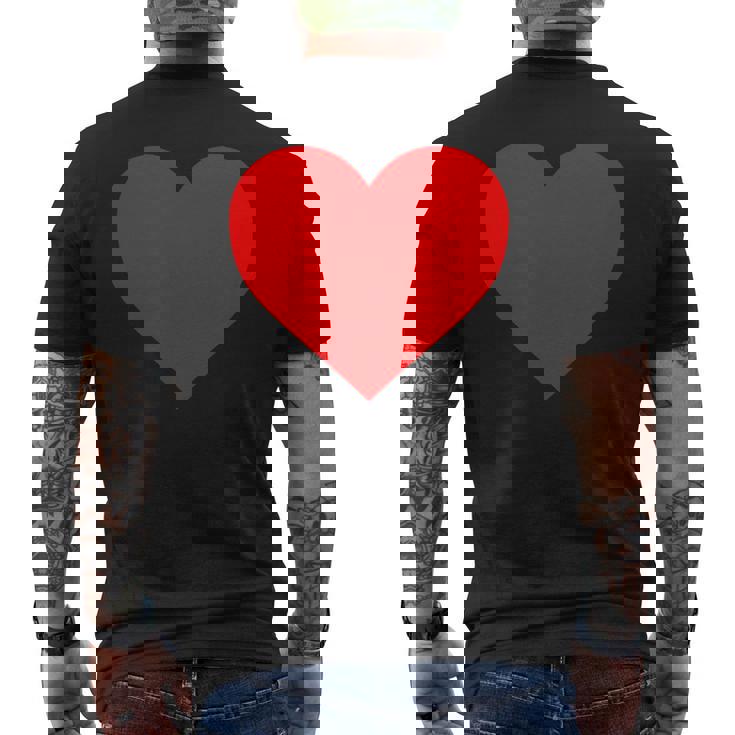 I Love You レッドハート バレンタインデー 絵文字 メンズTシャツ バックプリント