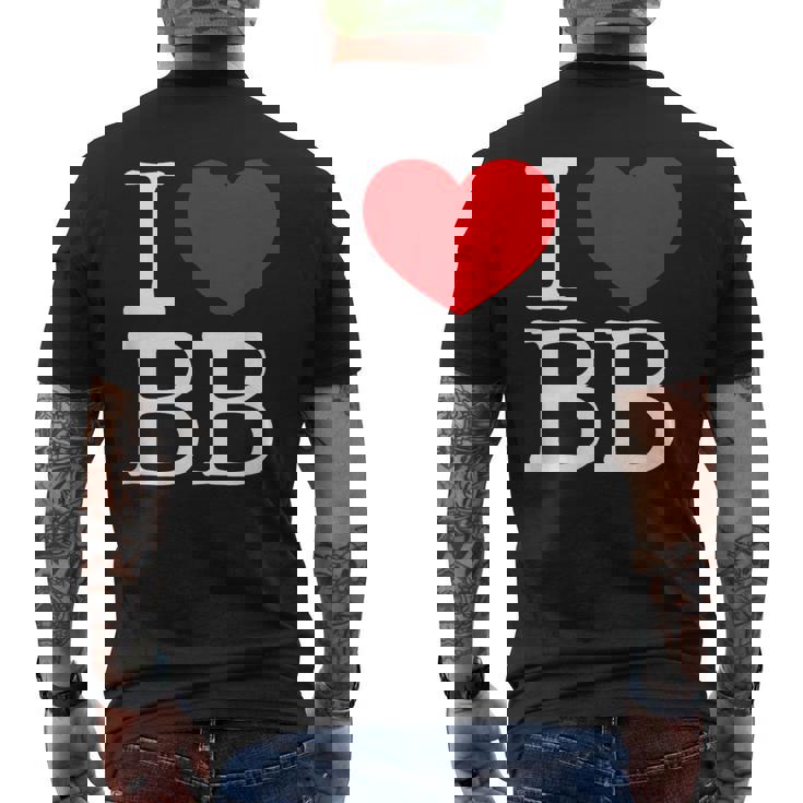 I Love ハート Bb メンズTシャツ バックプリント