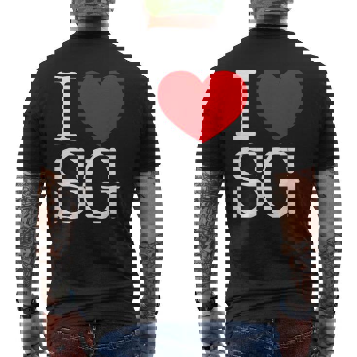 I Love ハートg メンズTシャツ バックプリント