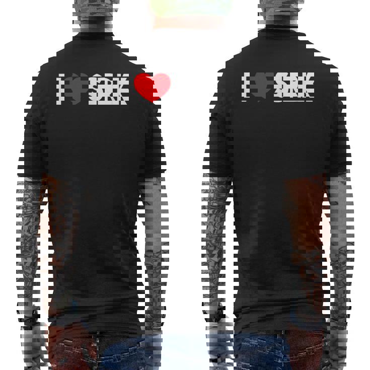 I Love ハートrk メンズTシャツ バックプリント