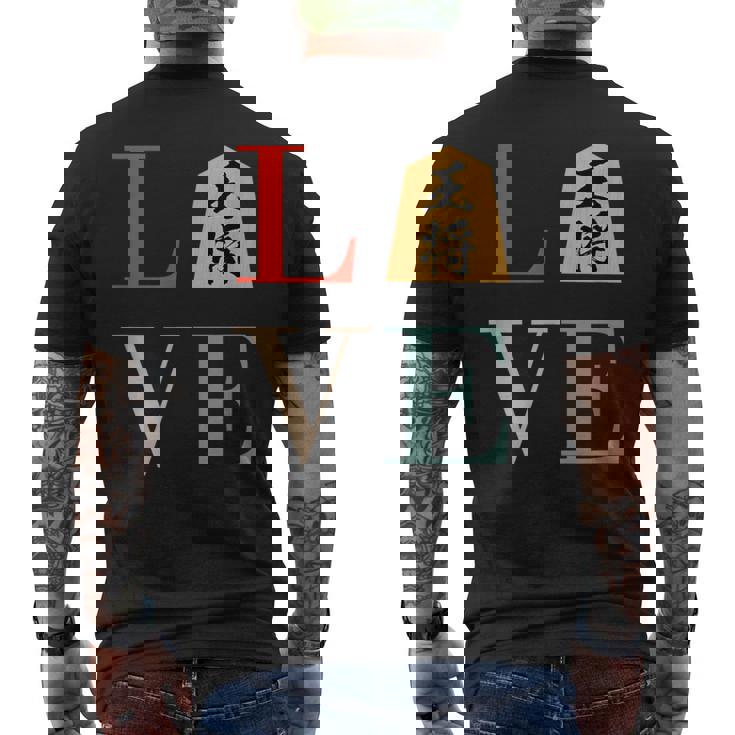 Love 王将 将棋 駒 面白いtシャツ おもしろ グッズ 服 筆文字 文字入り 面白い 文字 ネタ メンズ メンズTシャツ バックプリント