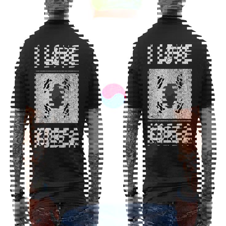 I Love 韓国 韓国 家族 旅行 お土産 メンズTシャツ バックプリント