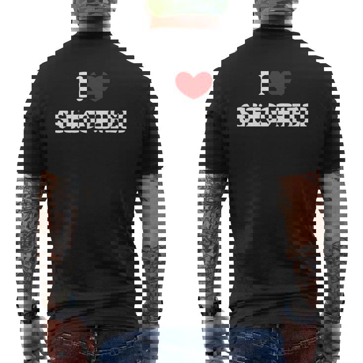 I Lovehohei 私は愛するhohei メンズTシャツ バックプリント