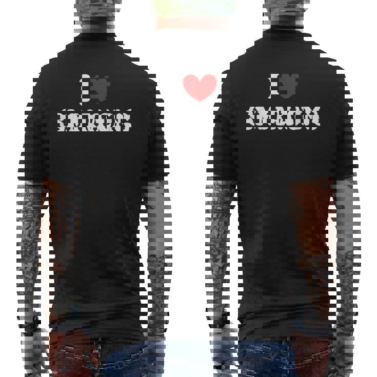 I Loveim Racing ゲームホイールレースシミュレーター シムレーサー メンズTシャツ バックプリント