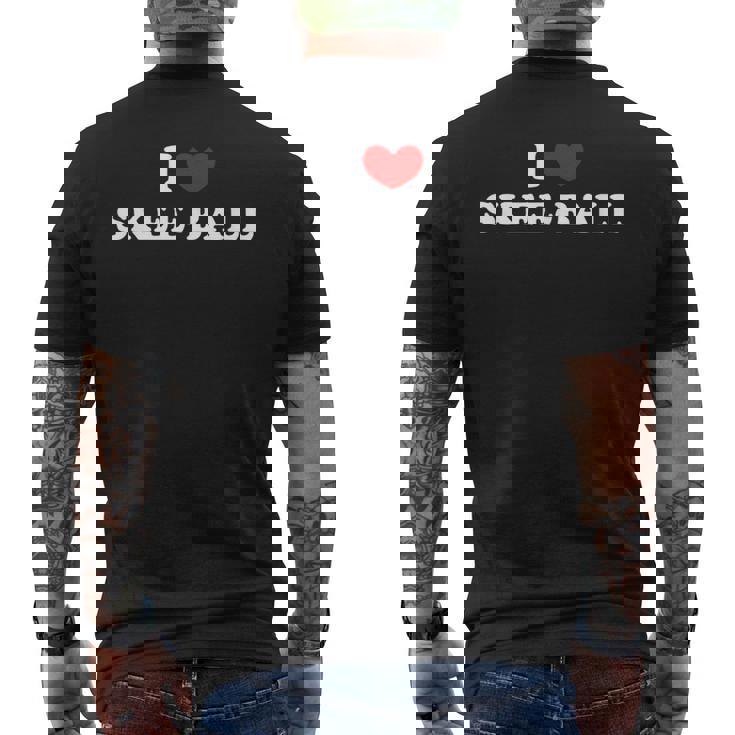 I Lovekee-Ball I Heart スキーボール メンズTシャツ バックプリント