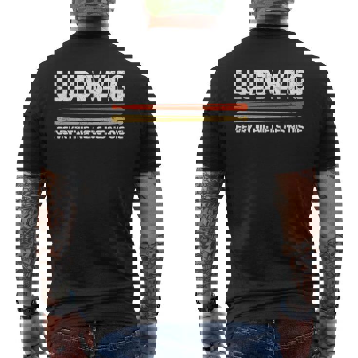 Ludwig Everything Else Is Noise クラシック音楽ドラムスティック メンズTシャツ バックプリント