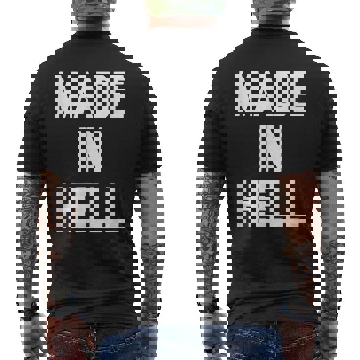 Made In Hell 面白いことわざ皮肉なノベルティ クール メンズTシャツ バックプリント
